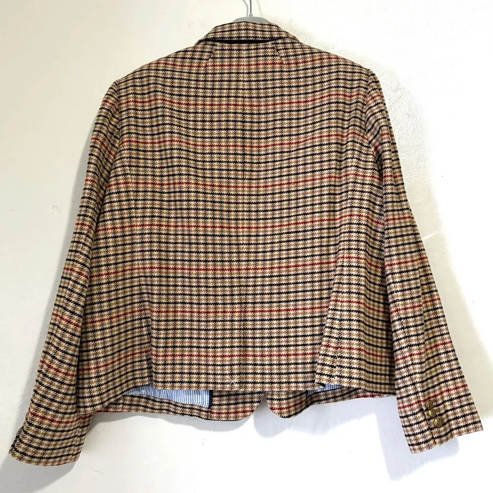 J.CREW NWOT Herringbone Wool Blend Schoolboy Blazer in Light Khaki Size 22